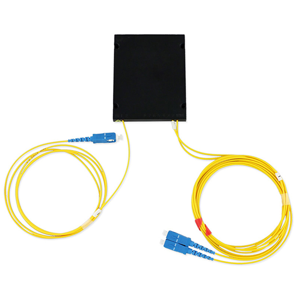 1*2 PLC Splitter Plastic Box Package 2.0mm 1.5m G.657A1 Fiber