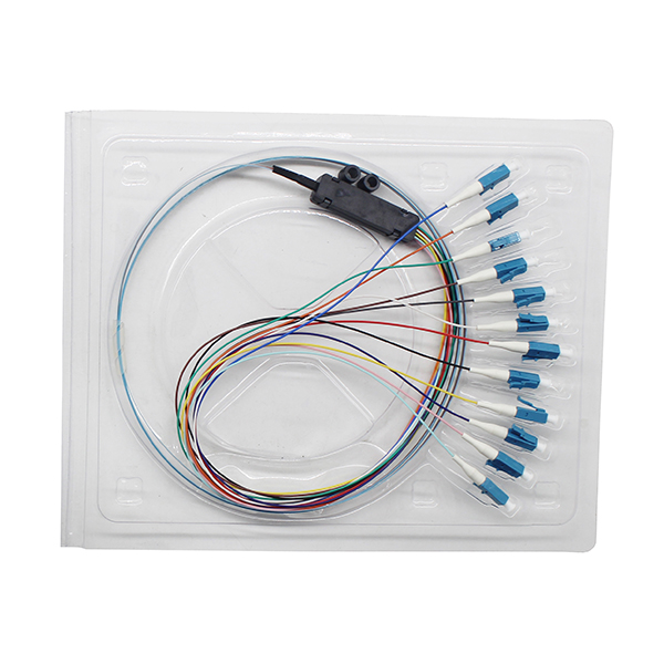 12 Fibers Ribbon Fanout LCUPC Fiber Optic Pigtail