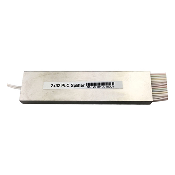 2*32 PLC Splitter 80*20*6mm Micro Type Mini Type Blockless Package 900um White Loose Tube 1m G.657A1 Fiber