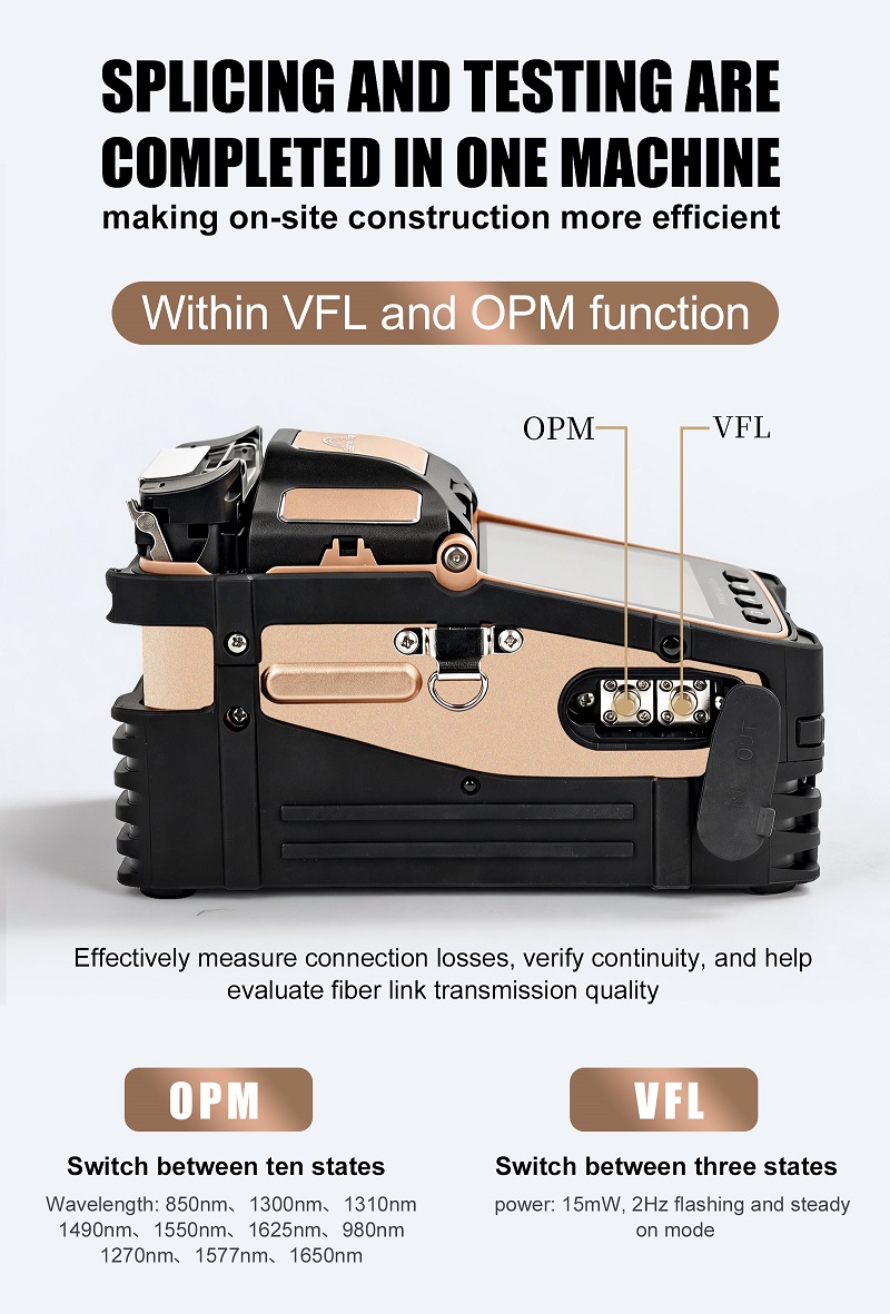 4Signal Fire AI-12 Optical Fiber Fusion Splicer - VFL and OPM Function