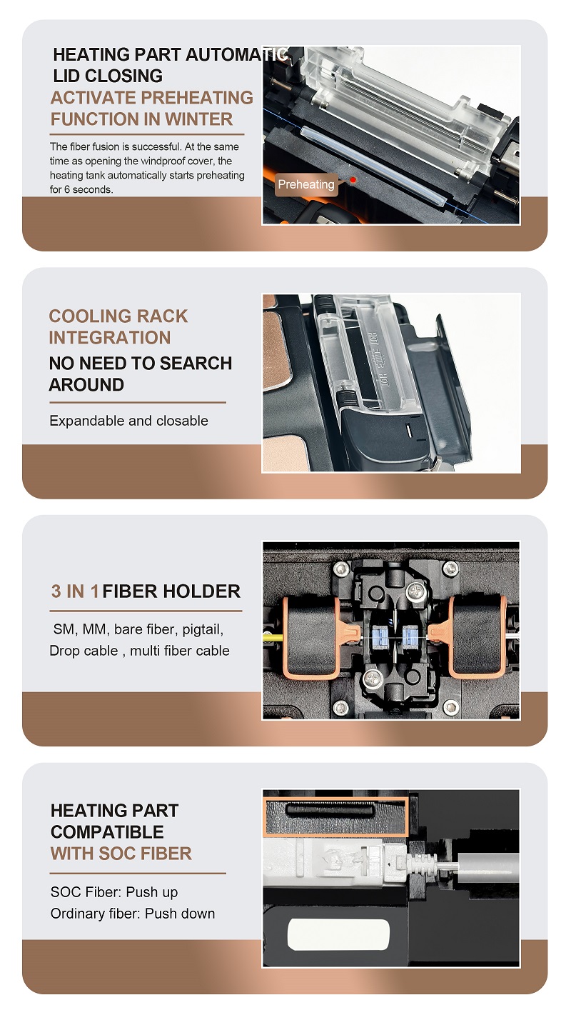 8Signal Fire AI-12 Optical Fiber Fusion Splicer - Heating advantages