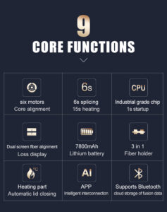 AI-8C Optical Fiber Fusion Splicer - 9 Core Functions
