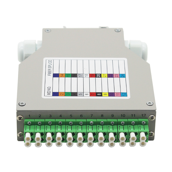 DIN Rail Mounted Fiber Optic Terminal Box with LCAPC Adapters