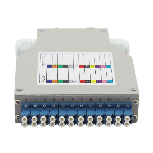 DIN Rail Mounted Fiber Optic Terminal Box with LCUPC Adapters