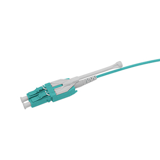 Duplex LC/UPC Uniboot OM3 Fiber Optic Connector with Pull Tab