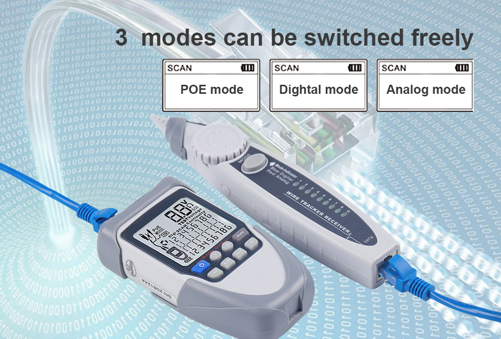 ET612 ET613 Network Cable Tester - POE mode Digital Mode Analog Mode