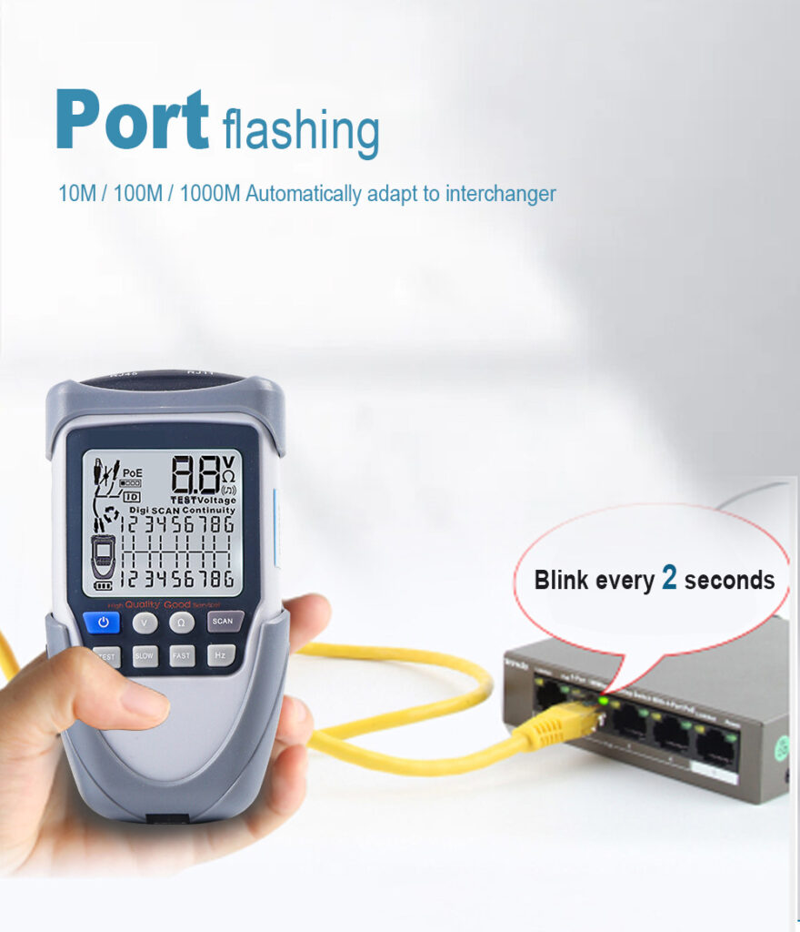 ET612 ET613 Network Cable Tester - Port Flashing