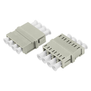 LC/UPC Asymmetric Adapter Quadplex Multi Mode OM1 OM2 Welding Type Beige Plastic Housing Zirconia Ceramic Sleeve without Flange