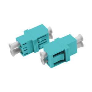 LC/UPC High-Low Adapter Duplex Multi Mode OM3 Welding Type Aqua Plastic Housing Zirconia Ceramic Sleeve without Flange