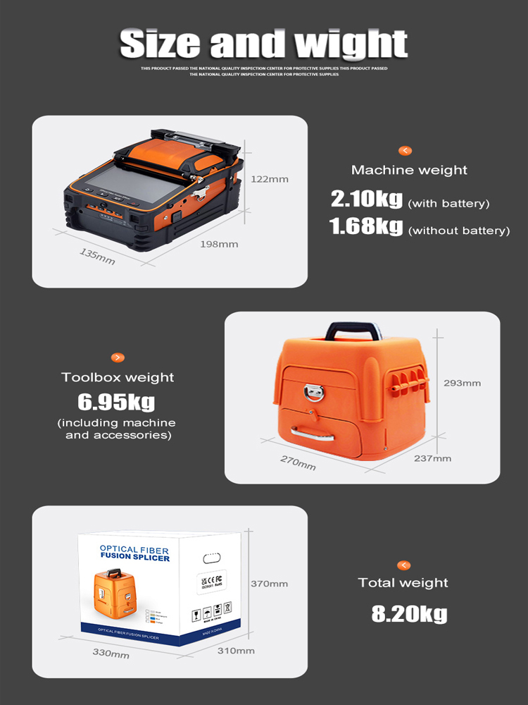 MAY-FS600 Fusion Splicer - Size and weight