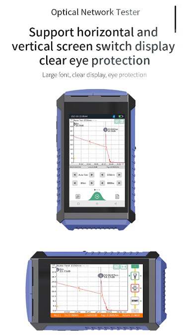 MAY440 Mini OTDR - Horizontal and Vertical Screen Switch