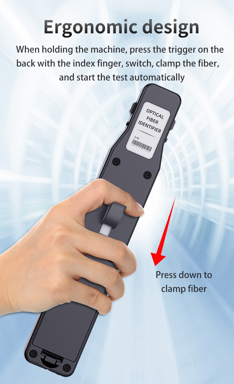 MAY45 Optical Fiber Identifier with VFL and OPM - Ergonomic Design