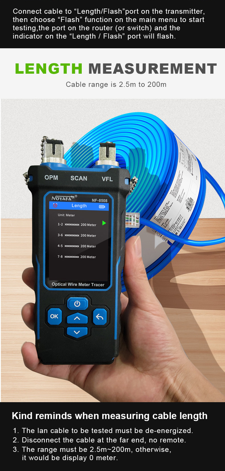 NOYAFA NF-8508 Multifunction Optical Wire Meter Tracer - 6