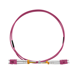 OM4 LC Duplex 2.0mm Violet Fiber Optic Patch Cord