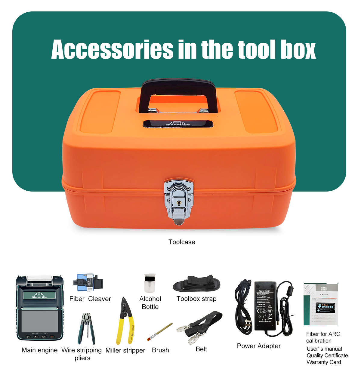 Signal Fire AI-6A+ Optical Single Fiber Fusion Splicer - Standard Accessories