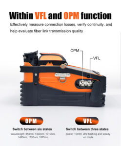Signal Fire AI-9 Optical Fiber Fusion Splicer - Within VFL and OPM function