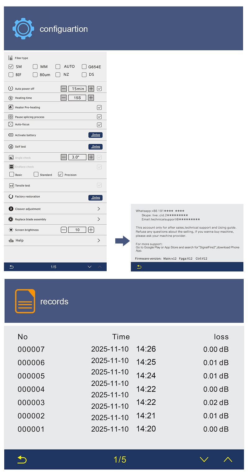 Single Fire AI-9 Fiber Optical Fusion Splicer - Configuartion
