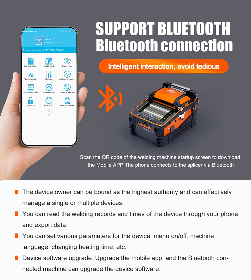 Single Fire AI-9 Fiber Optical Fusion Splicer - Support Bluetooth Connection