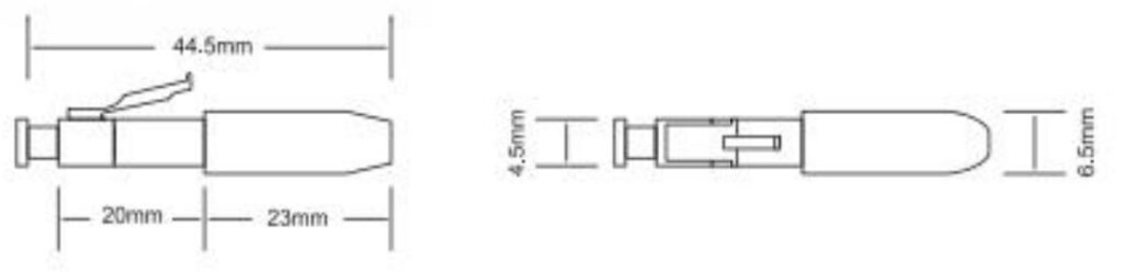 Size of LC-H06 LC Pre-embedded Fiber Type Field Assembly Optical Connector